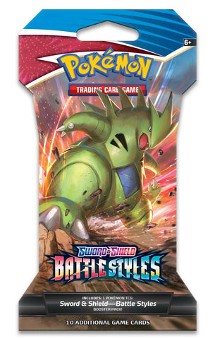 Sword & Shield: Battle Styles - Sleeved Booster Pack (Single Strike Tyranitar V) - Comfy Hobbies