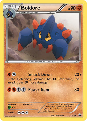 Boldore (51/98) (Cracked Ice Holo) (Blister Exclusive) [Black & White: Emerging Powers] - Comfy Hobbies