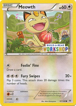 Meowth (67/108) (Build A Bear Workshop Exclusive) [XY: Roaring Skies] - Comfy Hobbies