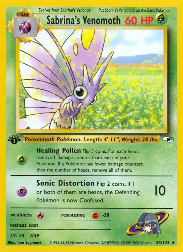Sabrina's Venomoth (34/132) [Gym Heroes 1st Edition] - Comfy Hobbies