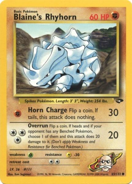 Blaine's Rhyhorn (65/132) [Gym Challenge Unlimited] - Comfy Hobbies