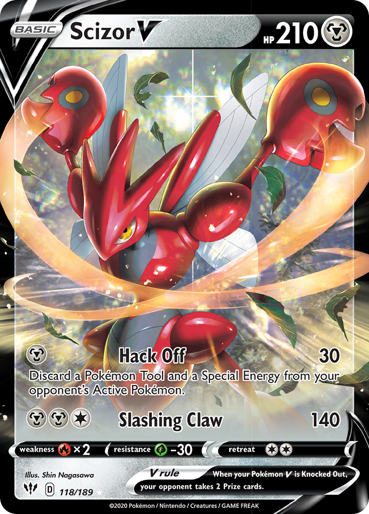 Scizor V (118/189) [Sword & Shield: Darkness Ablaze] - Comfy Hobbies