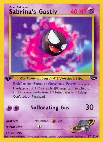 Sabrina's Gastly (97/132) [Gym Challenge 1st Edition] - Comfy Hobbies