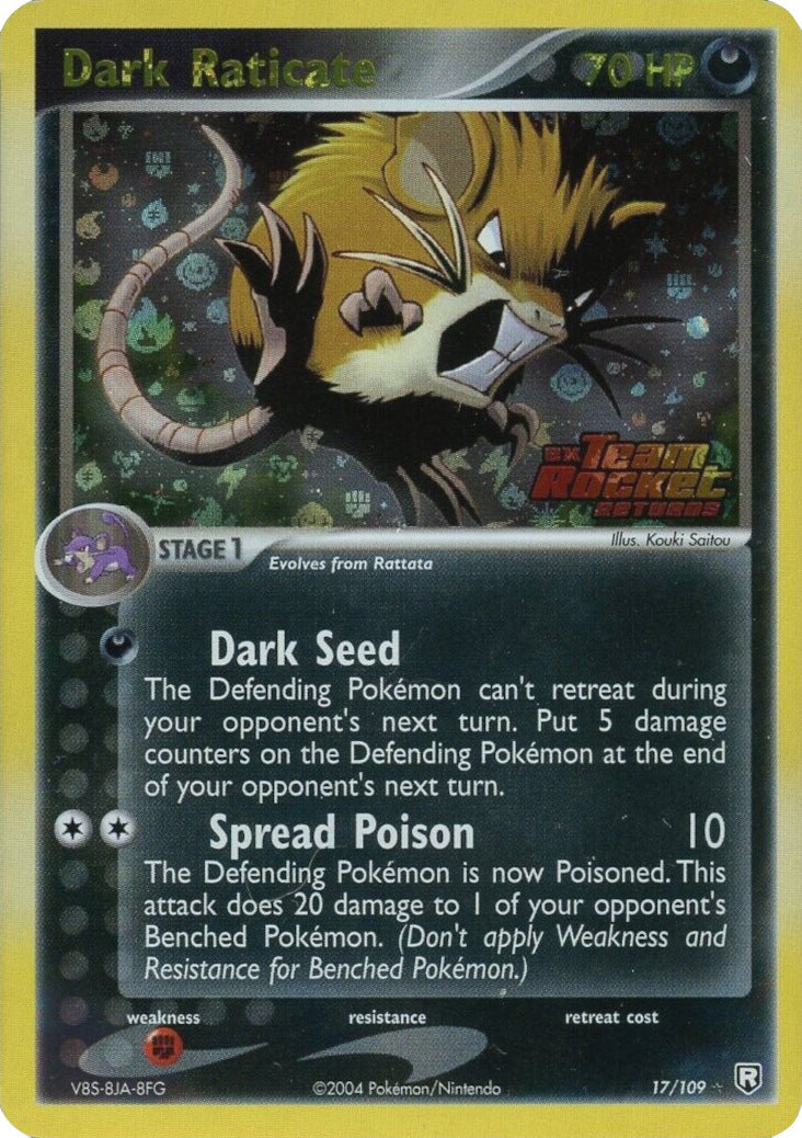 Dark Raticate (17/109) (Stamped) [EX: Team Rocket Returns] - Comfy Hobbies
