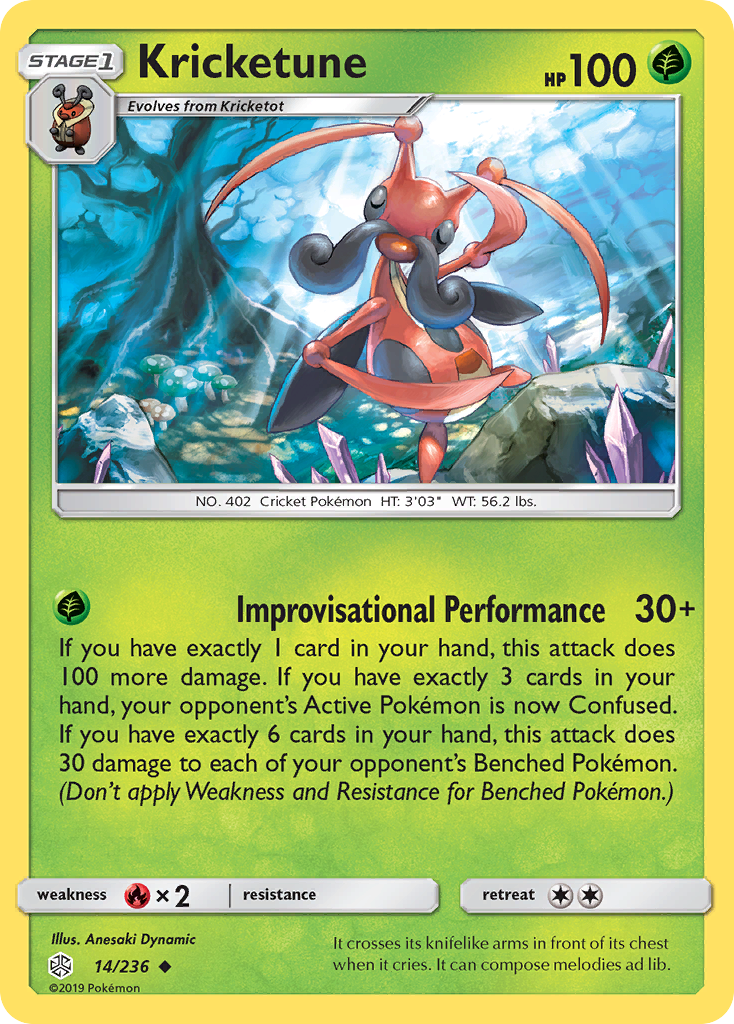 Kricketune (14/236) [Sun & Moon: Cosmic Eclipse] - Comfy Hobbies