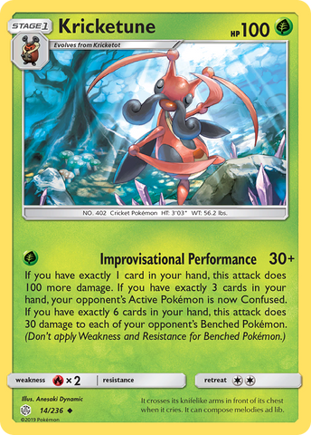 Kricketune (14/236) [Sun & Moon: Cosmic Eclipse] - Comfy Hobbies