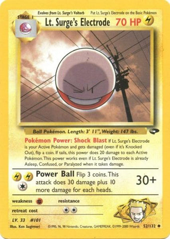 Lt. Surge's Electrode (52/132) [Gym Challenge Unlimited] - Comfy Hobbies