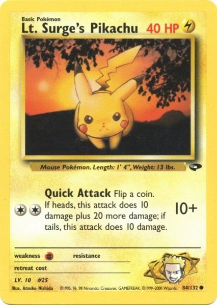 Lt. Surge's Pikachu (84/132) [Gym Challenge Unlimited] - Comfy Hobbies