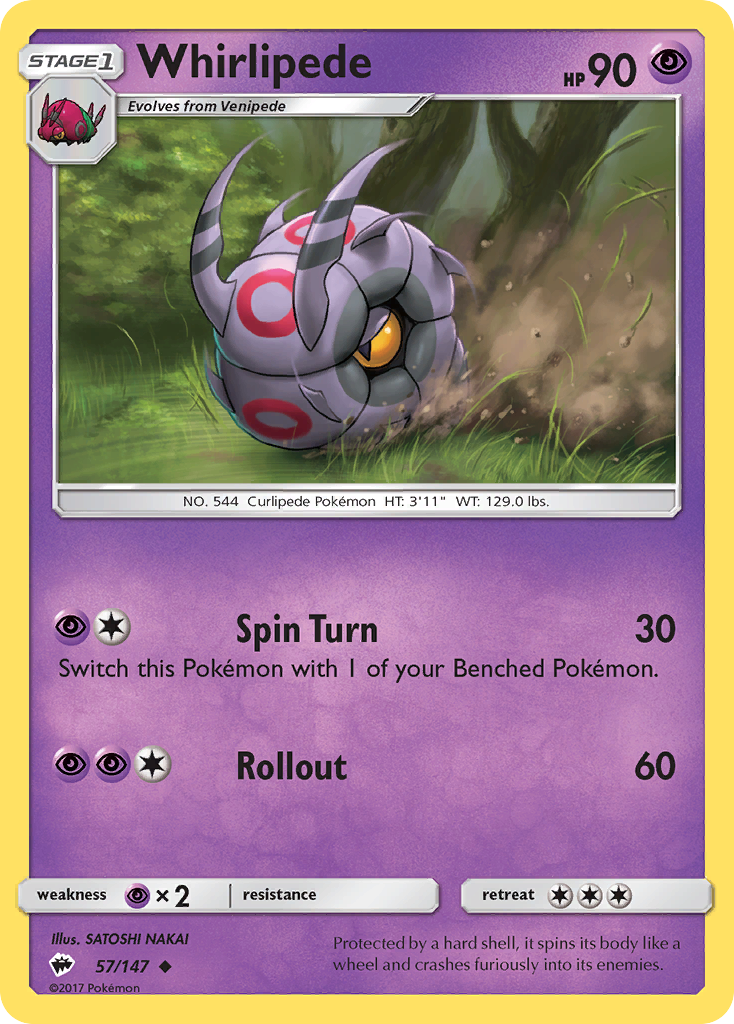 Whirlipede (57/147) [Sun & Moon: Burning Shadows] - Comfy Hobbies