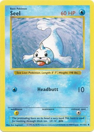 Seel (41/102) [Base Set Shadowless Unlimited] - Comfy Hobbies
