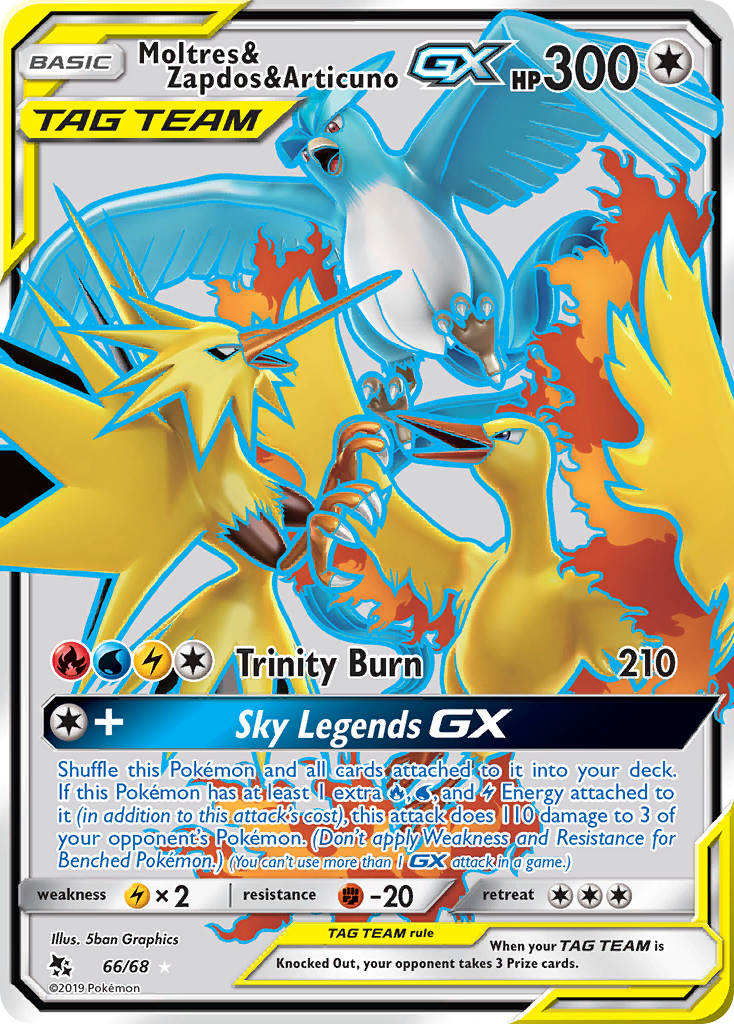 Moltres & Zapdos & Articuno GX (66/68) [Sun & Moon: Hidden Fates] - Comfy Hobbies