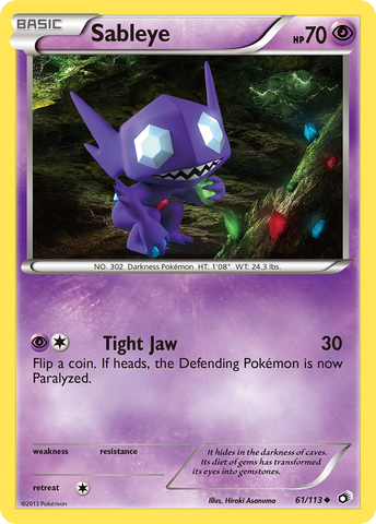 Sableye (61/113) [Black & White: Legendary Treasures] - Comfy Hobbies