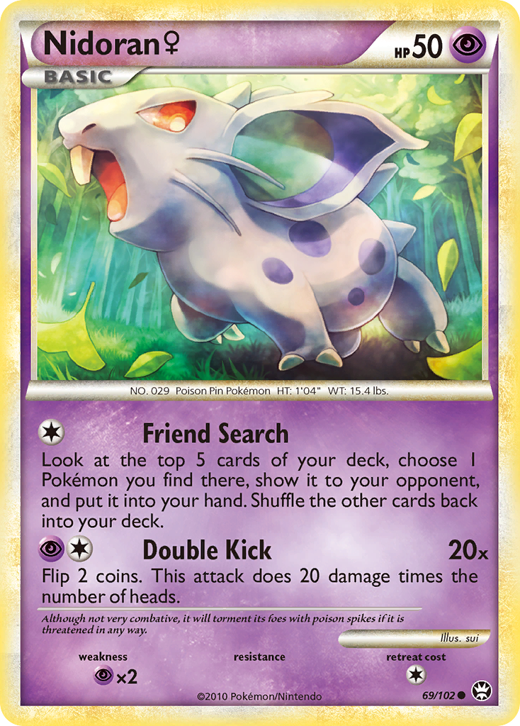 Nidoran (69/102) (Female) [HeartGold & SoulSilver: Triumphant] - Comfy Hobbies