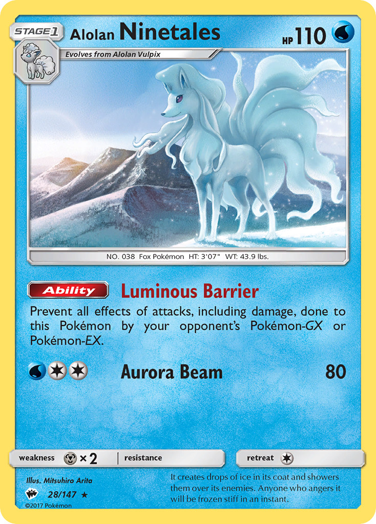 Alolan Ninetales (28/147) [Sun & Moon: Burning Shadows] - Comfy Hobbies