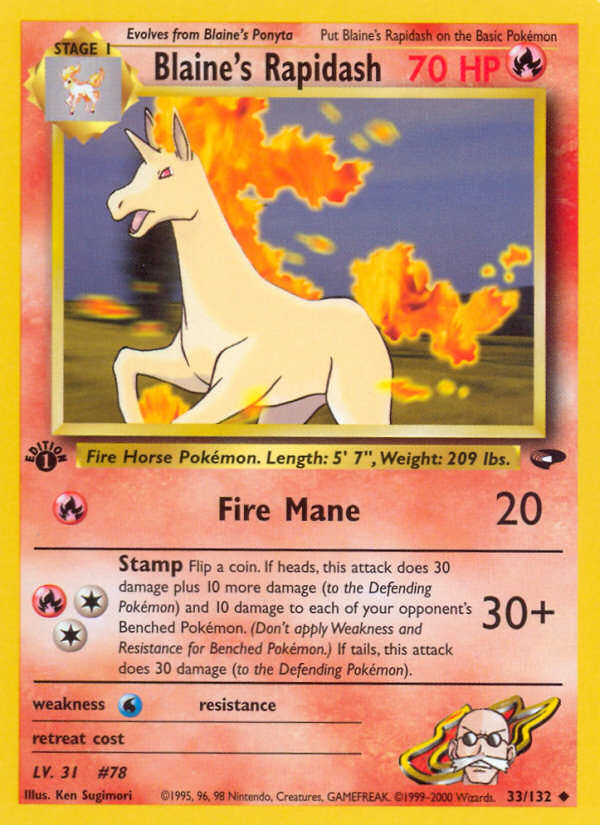 Blaine's Rapidash (33/132) [Gym Challenge 1st Edition] - Comfy Hobbies