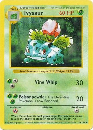 Ivysaur (30/102) [Base Set Shadowless Unlimited] - Comfy Hobbies