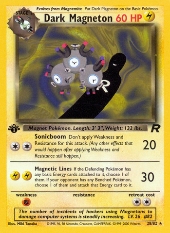 Dark Magneton (28/82) [Team Rocket 1st Edition] - Comfy Hobbies