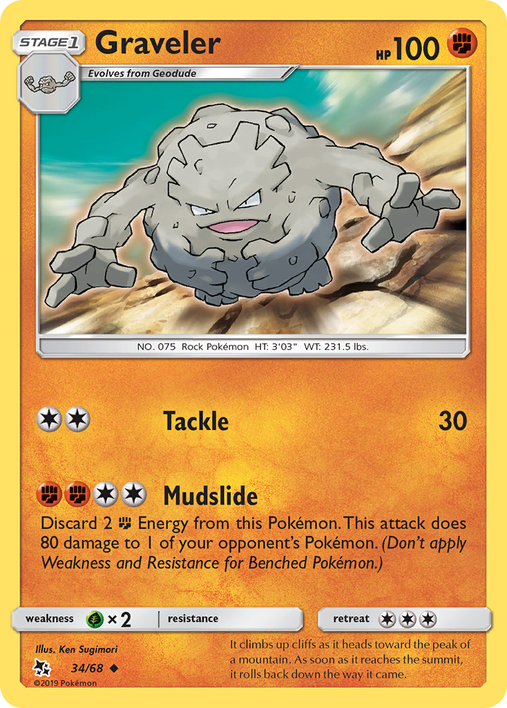 Graveler (34/68) [Sun & Moon: Hidden Fates] - Comfy Hobbies