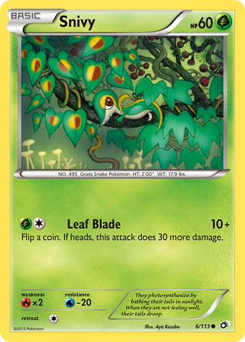 Snivy (6/113) [Black & White: Legendary Treasures] - Comfy Hobbies