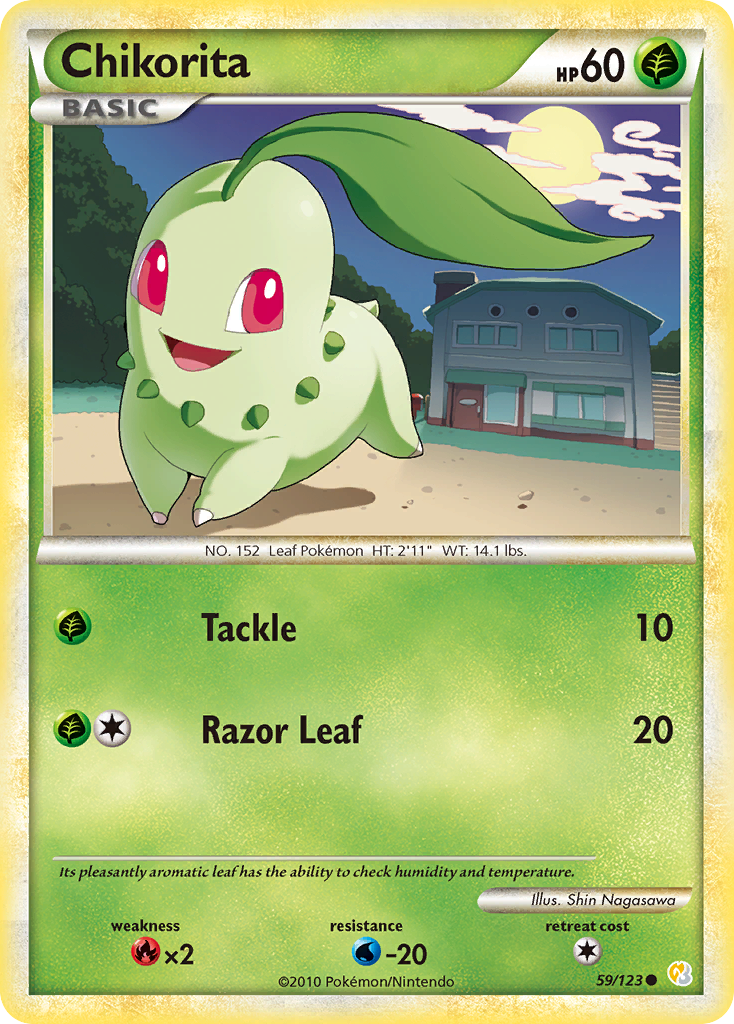 Chikorita (59/123) [HeartGold & SoulSilver: Base Set] - Comfy Hobbies