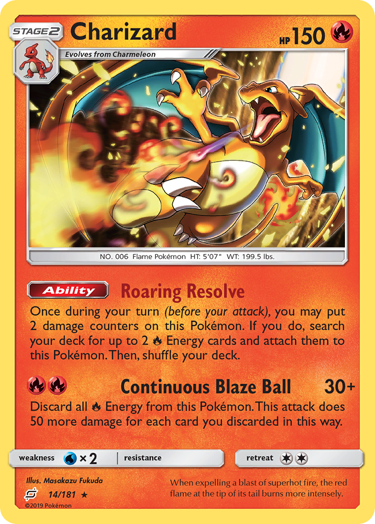 Charizard (14/181) (Cosmos Holo) [Sun & Moon: Team Up] - Comfy Hobbies