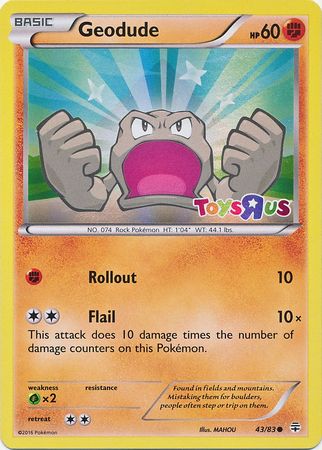 Geodude (43/83) (Toys R Us Promo) [XY: Generations] - Comfy Hobbies