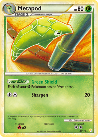 Metapod (46/123) [HeartGold & SoulSilver: Base Set] - Comfy Hobbies