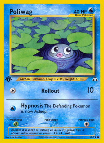 Poliwag (62/75) [Neo Discovery 1st Edition] - Comfy Hobbies