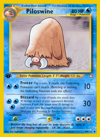 Piloswine (44/111) [Neo Genesis 1st Edition] - Comfy Hobbies