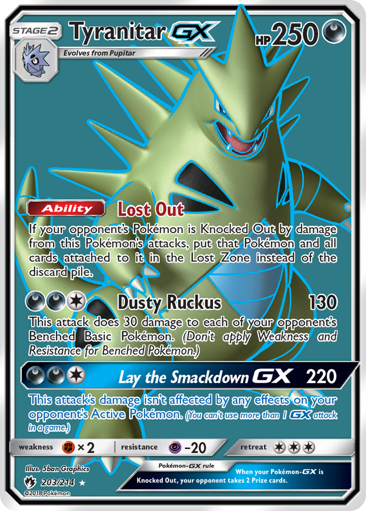 Tyranitar GX (203/214) [Sun & Moon: Lost Thunder] - Comfy Hobbies