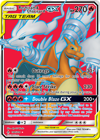 Reshiram & Charizard GX (194/214) [Sun & Moon: Unbroken Bonds] - Comfy Hobbies