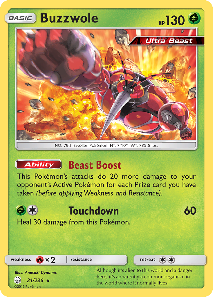 Buzzwole (21/236) [Sun & Moon: Cosmic Eclipse] - Comfy Hobbies