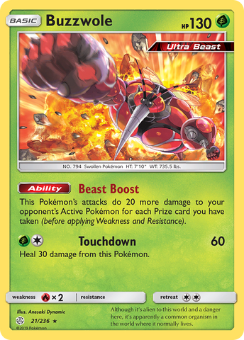Buzzwole (21/236) [Sun & Moon: Cosmic Eclipse] - Comfy Hobbies