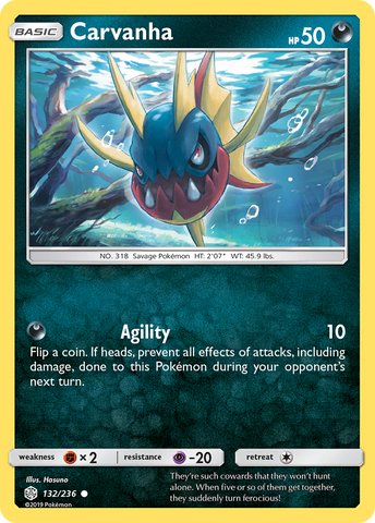 Carvanha (132/236) [Sun & Moon: Cosmic Eclipse] - Comfy Hobbies