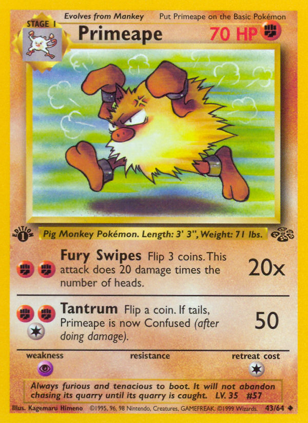 Primeape (43/64) [Jungle 1st Edition] - Comfy Hobbies