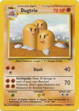 Dugtrio (19/102) [Base Set Unlimited] - Comfy Hobbies