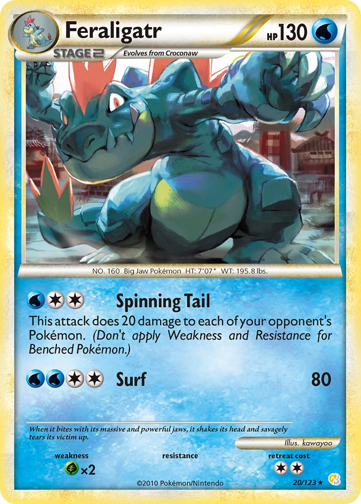 Feraligatr (20/123) (Theme Deck Exclusive) [HeartGold & SoulSilver: Base Set] - Comfy Hobbies