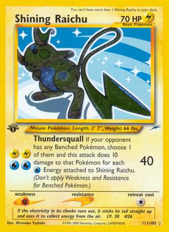 Shining Raichu (111/105) [Neo Destiny 1st Edition] - Comfy Hobbies