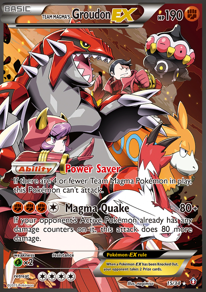 Team Magma's Groudon ex (15/34) [XY: Double Crisis] - Comfy Hobbies