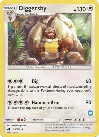 Diggersby (88/111) (Deck Exclusive #18) [Sun & Moon: Trainer Kit - Alolan Ninetales] - Comfy Hobbies