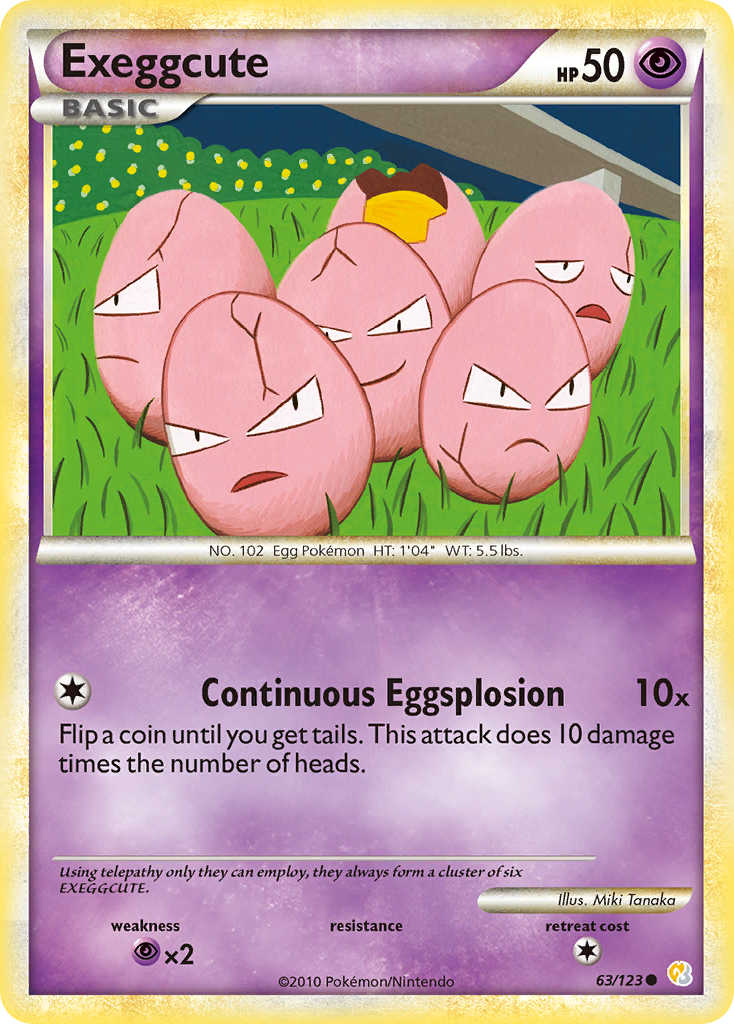 Exeggcute (63/123) [HeartGold & SoulSilver: Base Set] - Comfy Hobbies