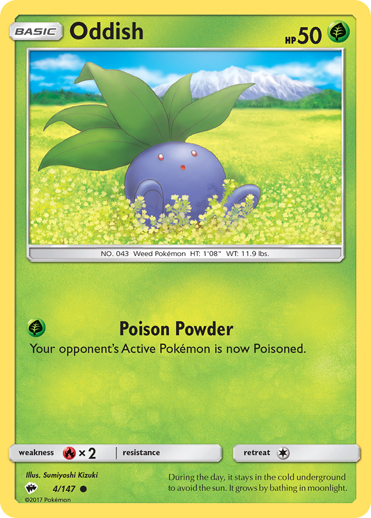 Oddish (4/147) [Sun & Moon: Burning Shadows] - Comfy Hobbies