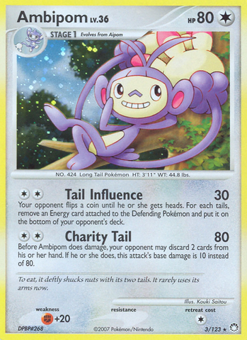 Ambipom (3/123) [Diamond & Pearl: Mysterious Treasures] - Comfy Hobbies