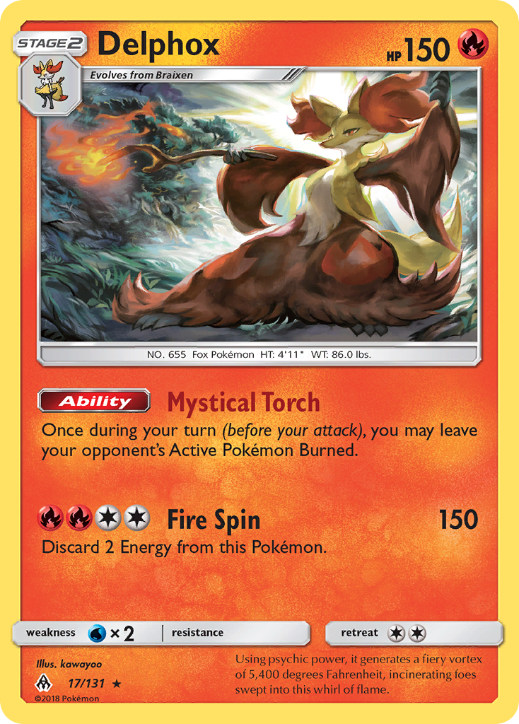 Delphox (17/131) [Sun & Moon: Forbidden Light] - Comfy Hobbies