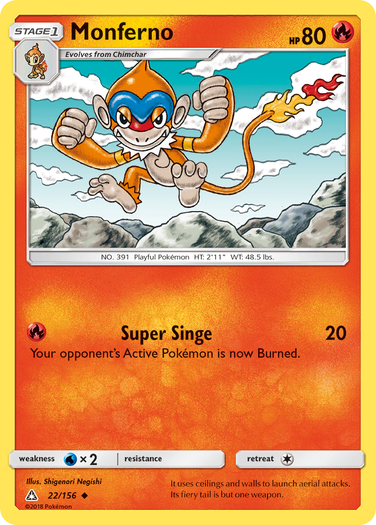 Monferno (22/156) [Sun & Moon: Ultra Prism] - Comfy Hobbies