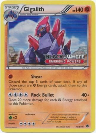 Gigalith (53/98) (Prerelease Promo) [Black & White: Black Star Promos] - Comfy Hobbies