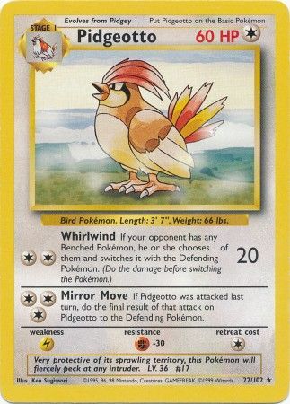 Pidgeotto (22/102) [Base Set Unlimited] - Comfy Hobbies