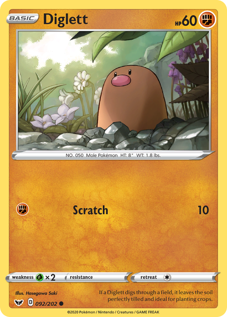 Diglett (092/202) [Sword & Shield: Base Set] - Comfy Hobbies