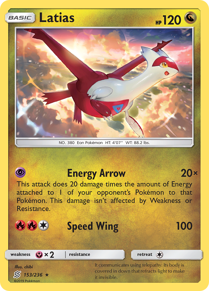 Latias (153/236) [Sun & Moon: Unified Minds] - Comfy Hobbies
