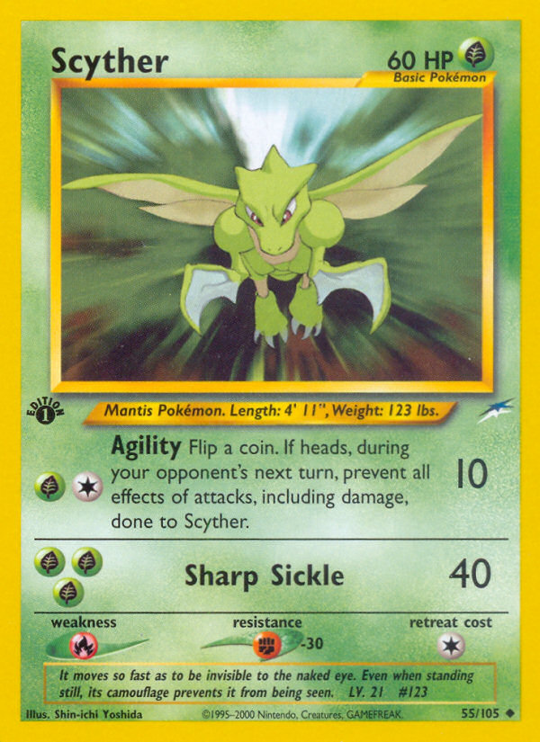 Scyther (55/105) [Neo Destiny 1st Edition] - Comfy Hobbies